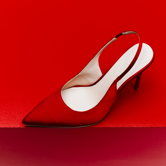 Charlize Pump Red Satin - Lana Wilkinson