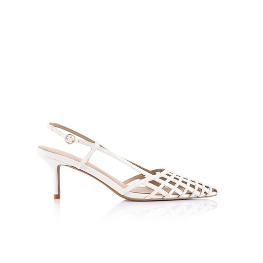 Miranda Pump White Leather - Lana Wilkinson