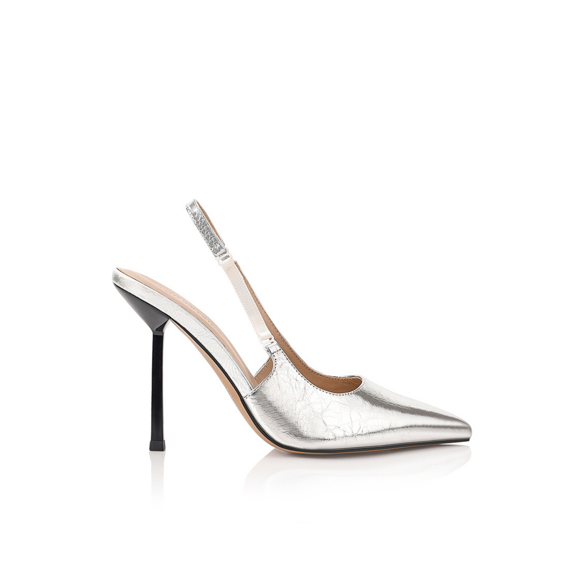 Aylah Pump Metallic Silver Leather - Lana Wilkinson