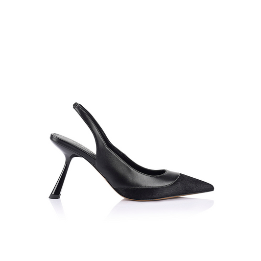 Celeste Pump Pony & Black Leather - Lana Wilkinson