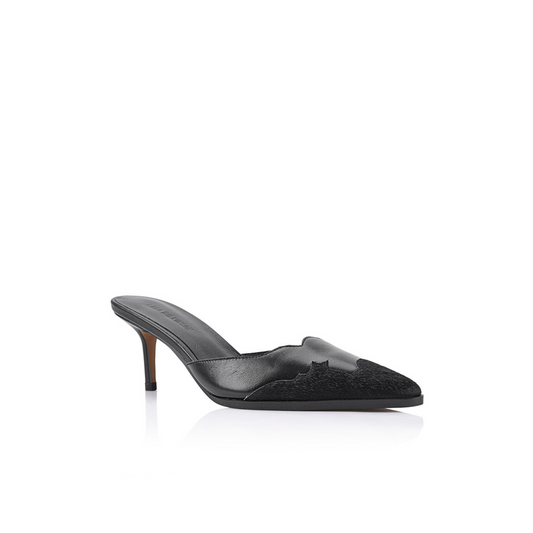 Melanie Mule Pony & Black Leather - Lana Wilkinson