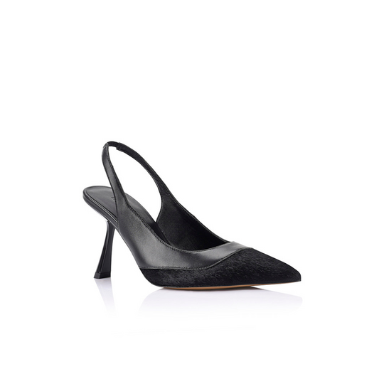 Celeste Pump Pony & Black Leather - Lana Wilkinson