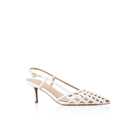 Miranda Pump White Leather - Lana Wilkinson