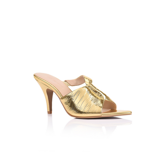 Kelis Mule Gold Metallic Leather - Lana Wilkinson