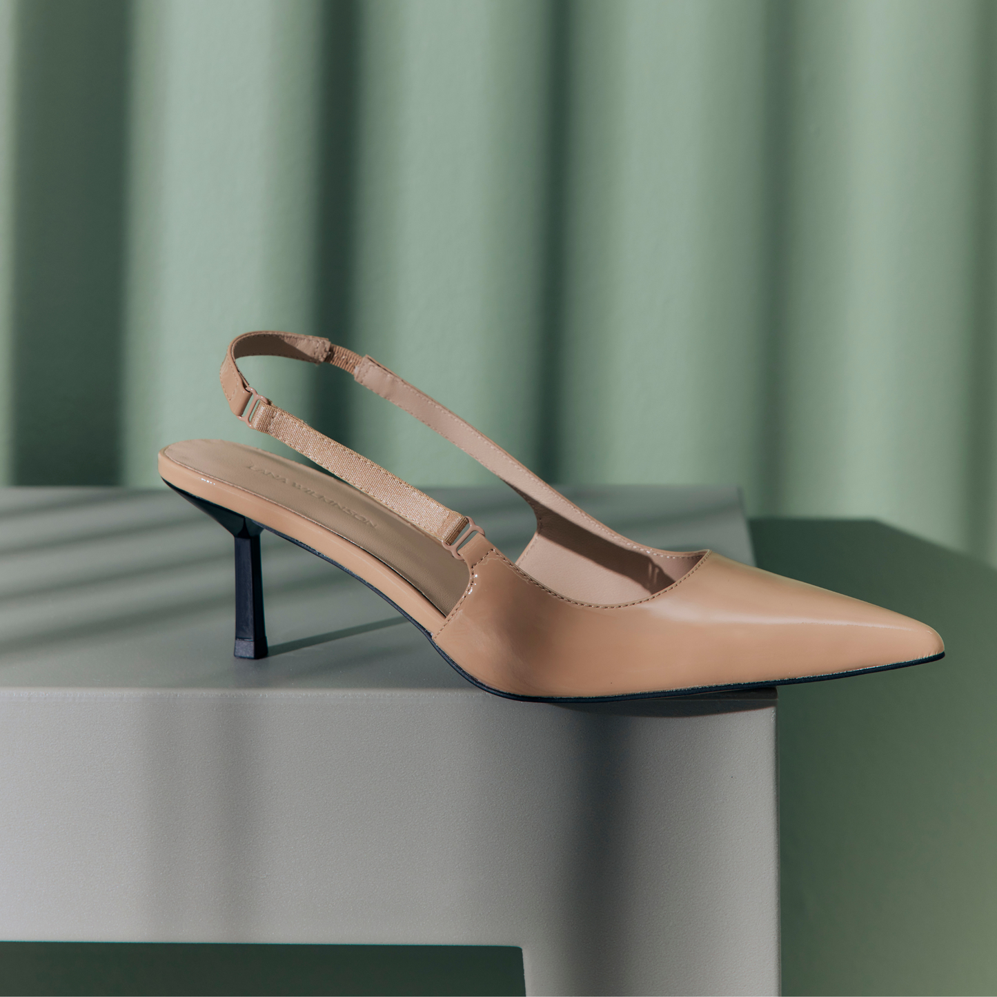 Alyssa Pump Beige Patent - Lana Wilkinson