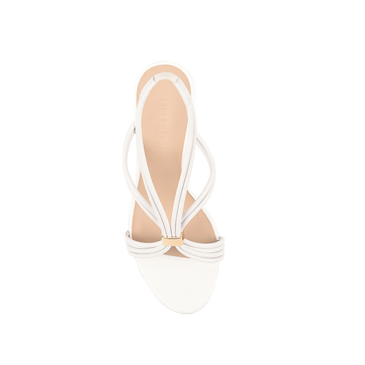 Regina Wedge White Leather - Lana Wilkinson