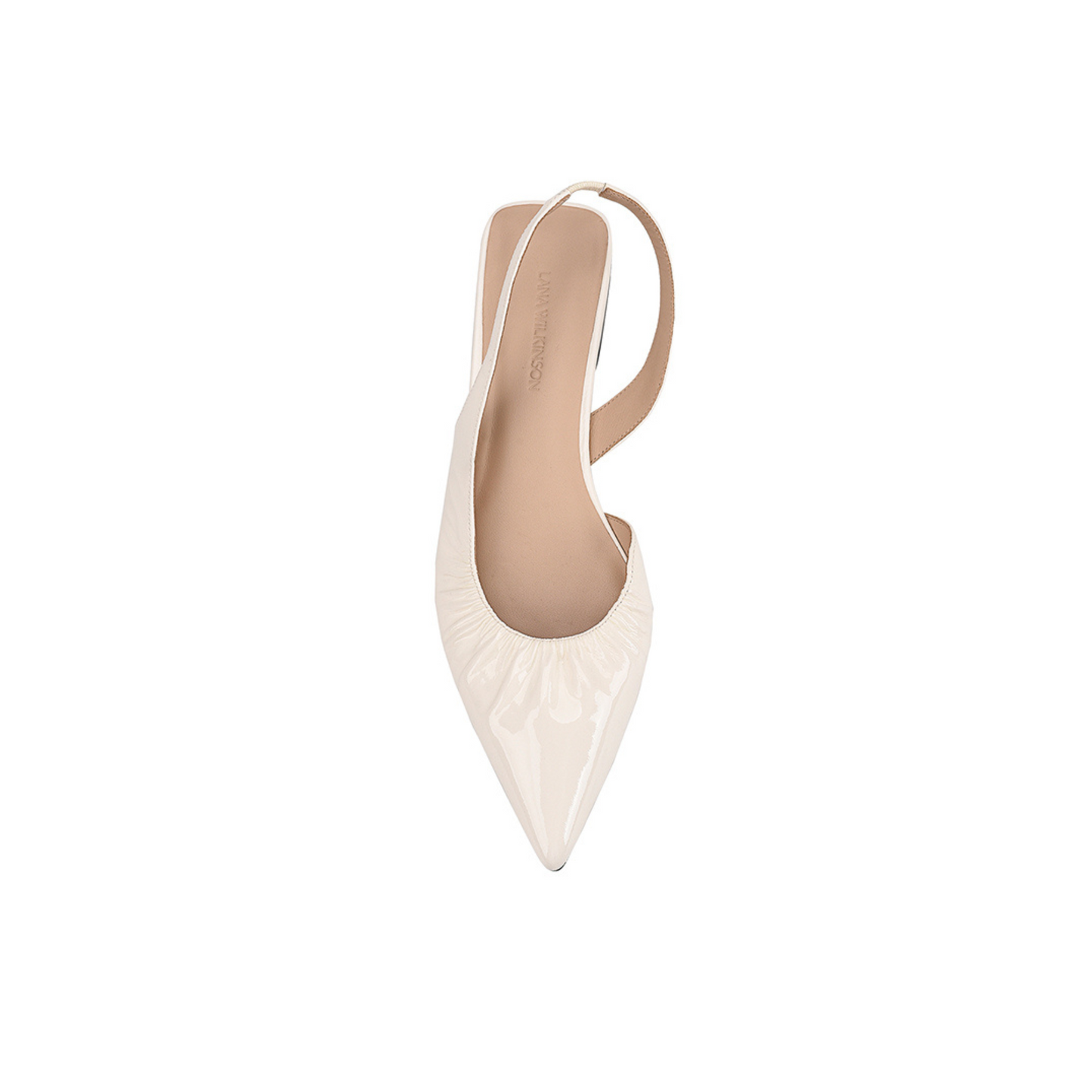 Bridie Flat Ivory White Patent - Lana Wilkinson