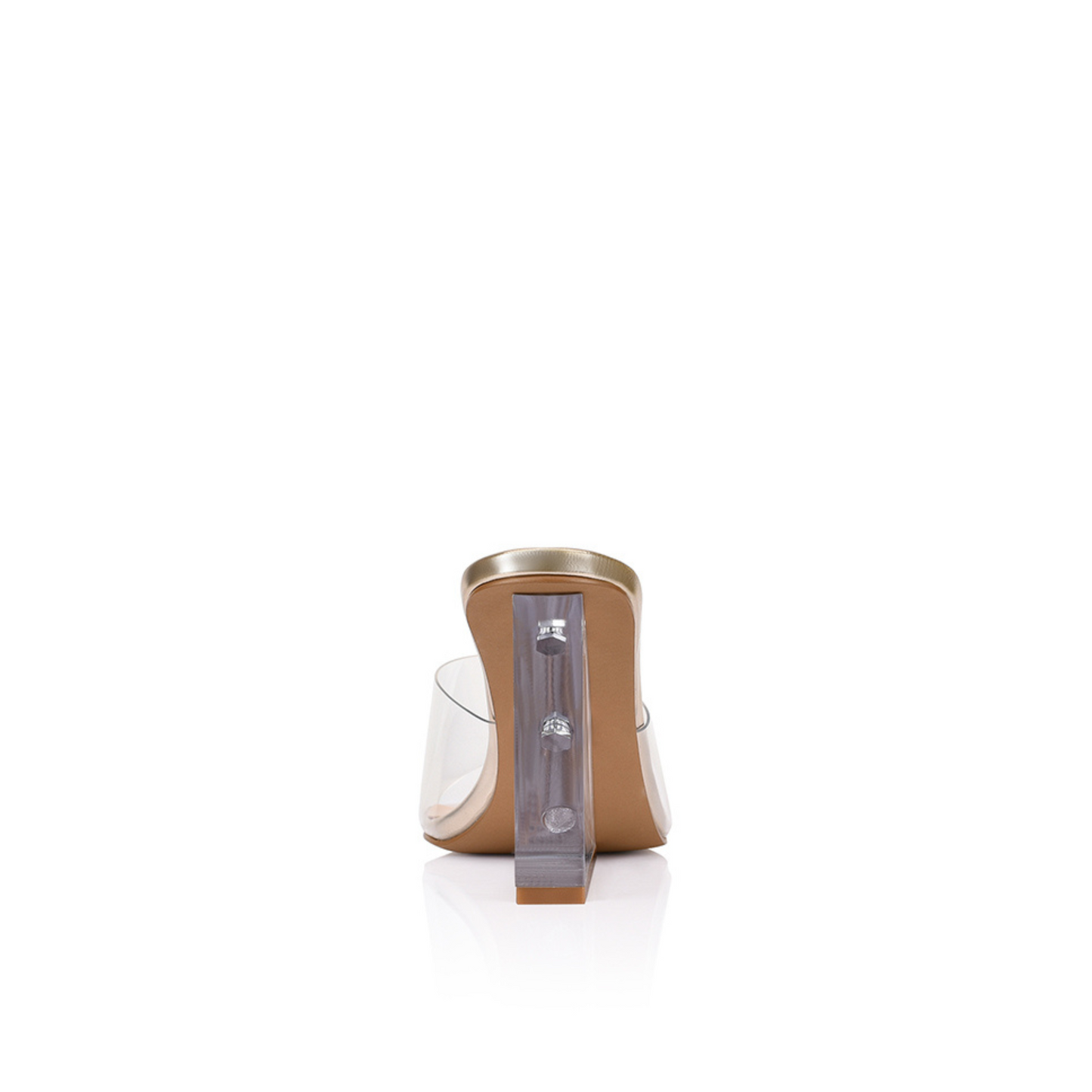 Suzy Wedge Lucite Gold Metallic Leather - Lana Wilkinson