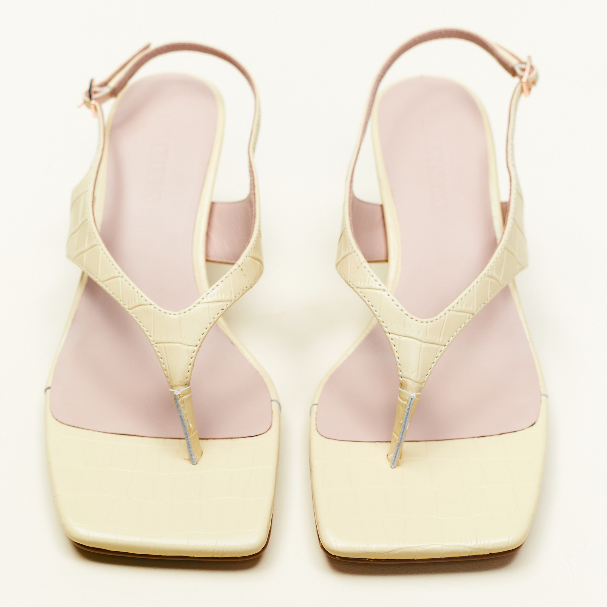 Christina Sandal Butter Croc-Embossed Leather - Lana Wilkinson