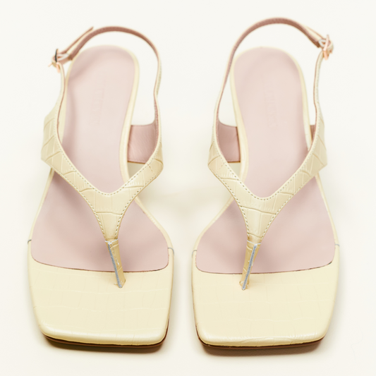 Christina Sandal Butter Croc-Embossed Leather - Lana Wilkinson
