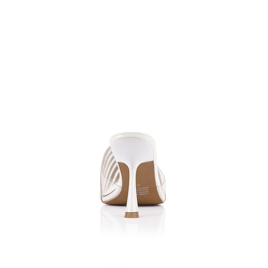 Farrah Mule Vinylite & White Patent Leather - Lana Wilkinson