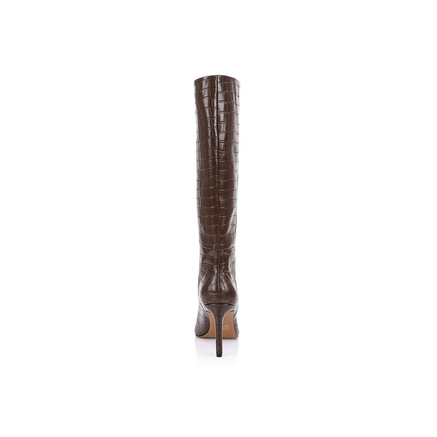 Huw Boot Chocolate Croc-Embossed Leather - LANA WILKINSON