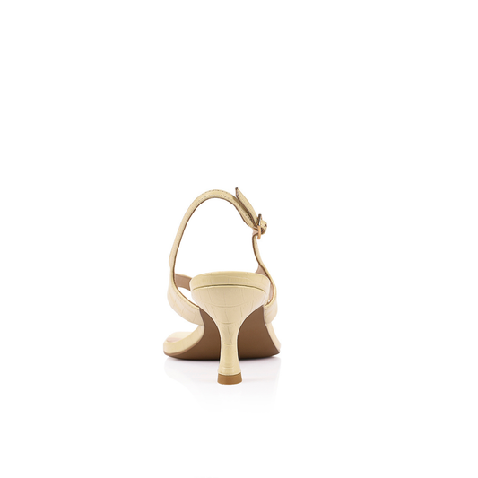 Christina Sandal Butter Croc-Embossed Leather - Lana Wilkinson