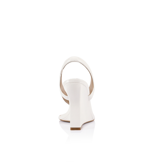 Martine Wedge White Leather - Lana Wilkinson