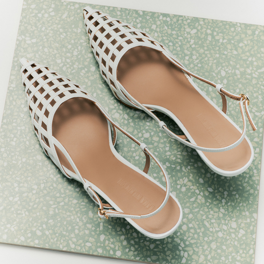 Miranda Pump White Leather - Lana Wilkinson