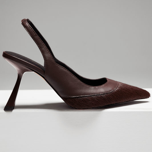 Celeste Pump Pony & Chocolate Leather - Lana Wilkinson