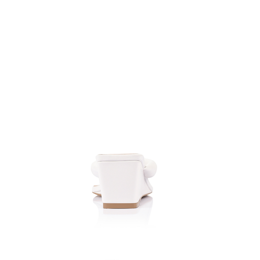 Mandy Wedge White Leather - Lana Wilkinson