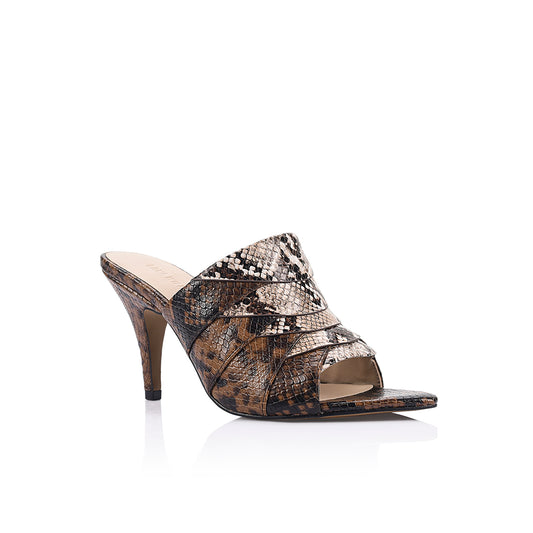 Ama Mule Mixed Snake-Print Leather - Lana Wilkinson