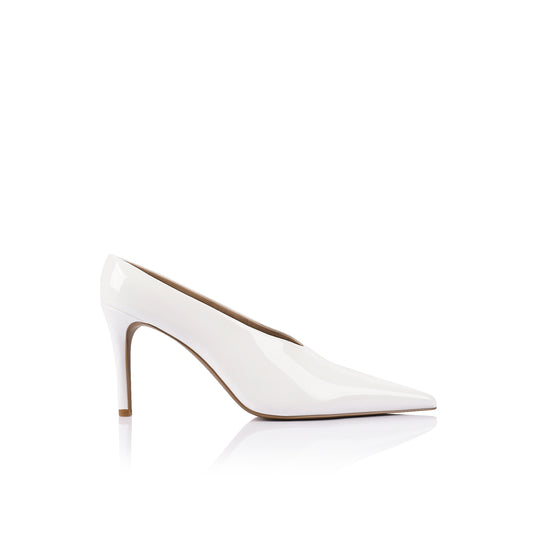 Ariana Pump White Patent Leather - Lana Wilkinson