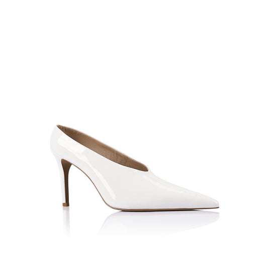 Ariana Pump White Patent Leather - Lana Wilkinson