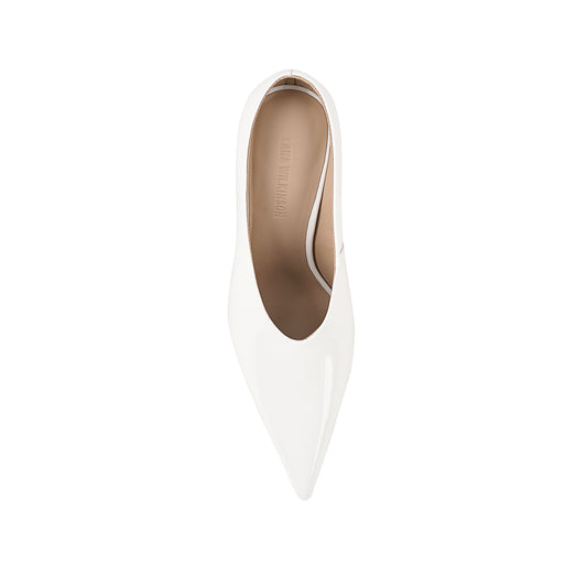 Ariana Pump White Patent Leather - Lana Wilkinson