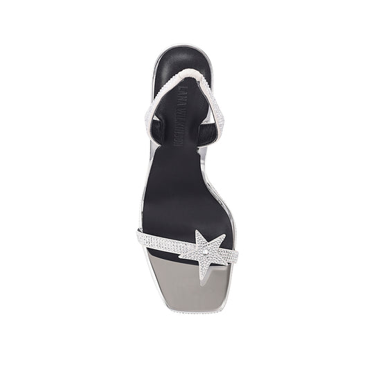 Astrid Heel Silver Patent Leather - Lana Wilkinson