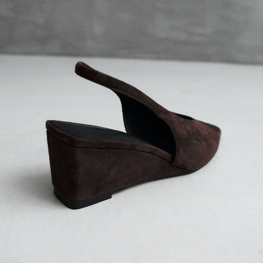 Ayvie Wedge Espresso Suede - Lana Wilkinson