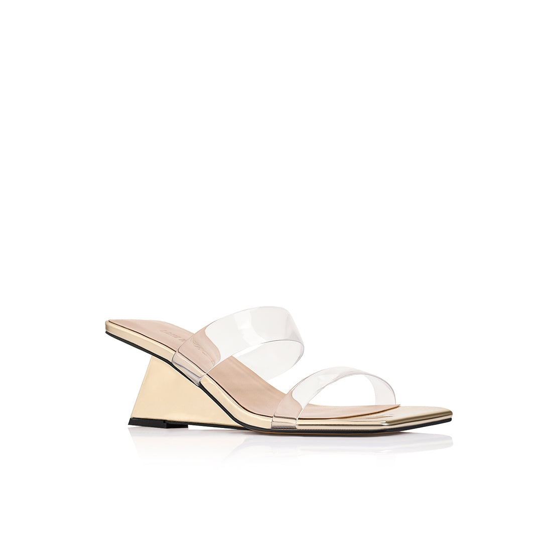 Bambi Wedge Gold Metallic Leather - Lana Wilkinson