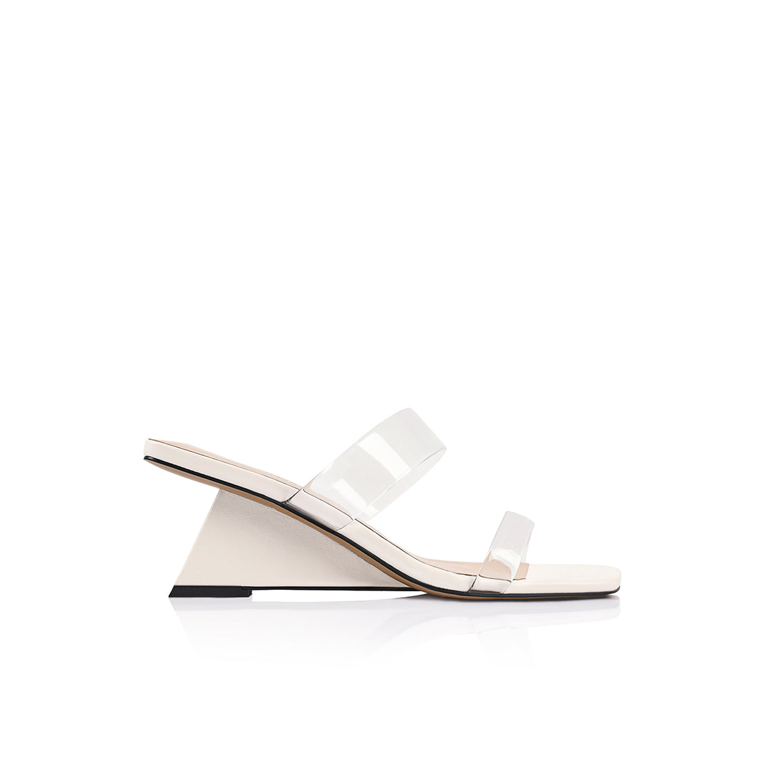 Bambi Wedge Ivory Leather - Lana Wilkinson