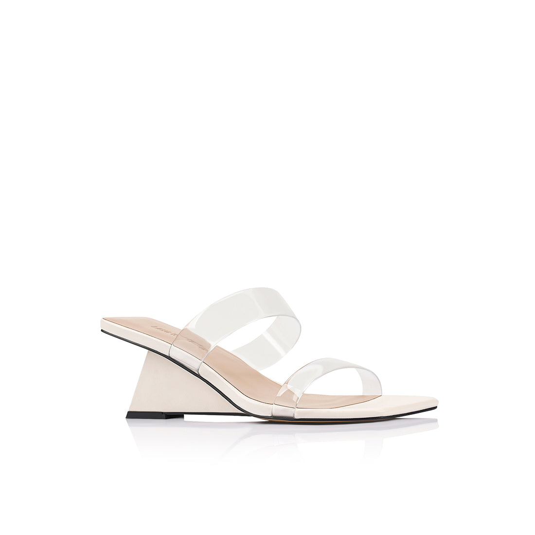 Bambi Wedge Ivory Leather - Lana Wilkinson