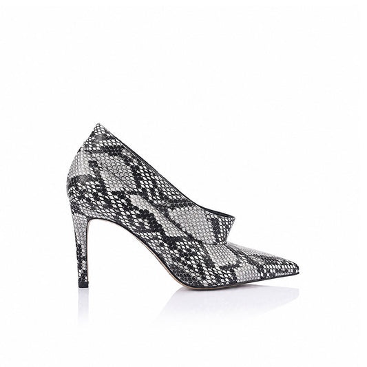 Alexis Boot Black & White Snake Leather - Lana Wilkinson