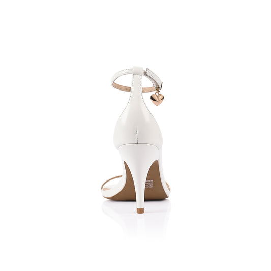Harriet Sandal White Hi-Shine Leather - Lana Wilkinson