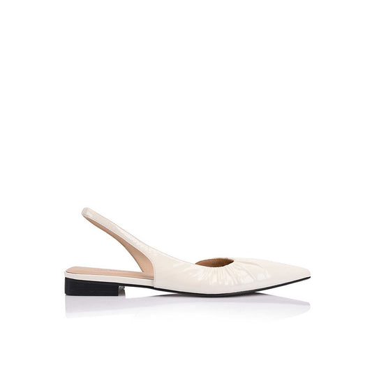 Bridie Flat Ivory White Patent - Lana Wilkinson