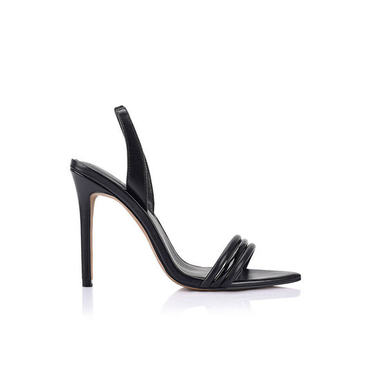 Camille Sandal Black Leather - Lana Wilkinson