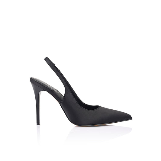 Charlize Pump Black Satin - Lana Wilkinson