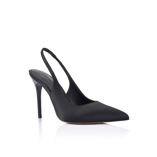 Charlize Pump Black Satin - Lana Wilkinson
