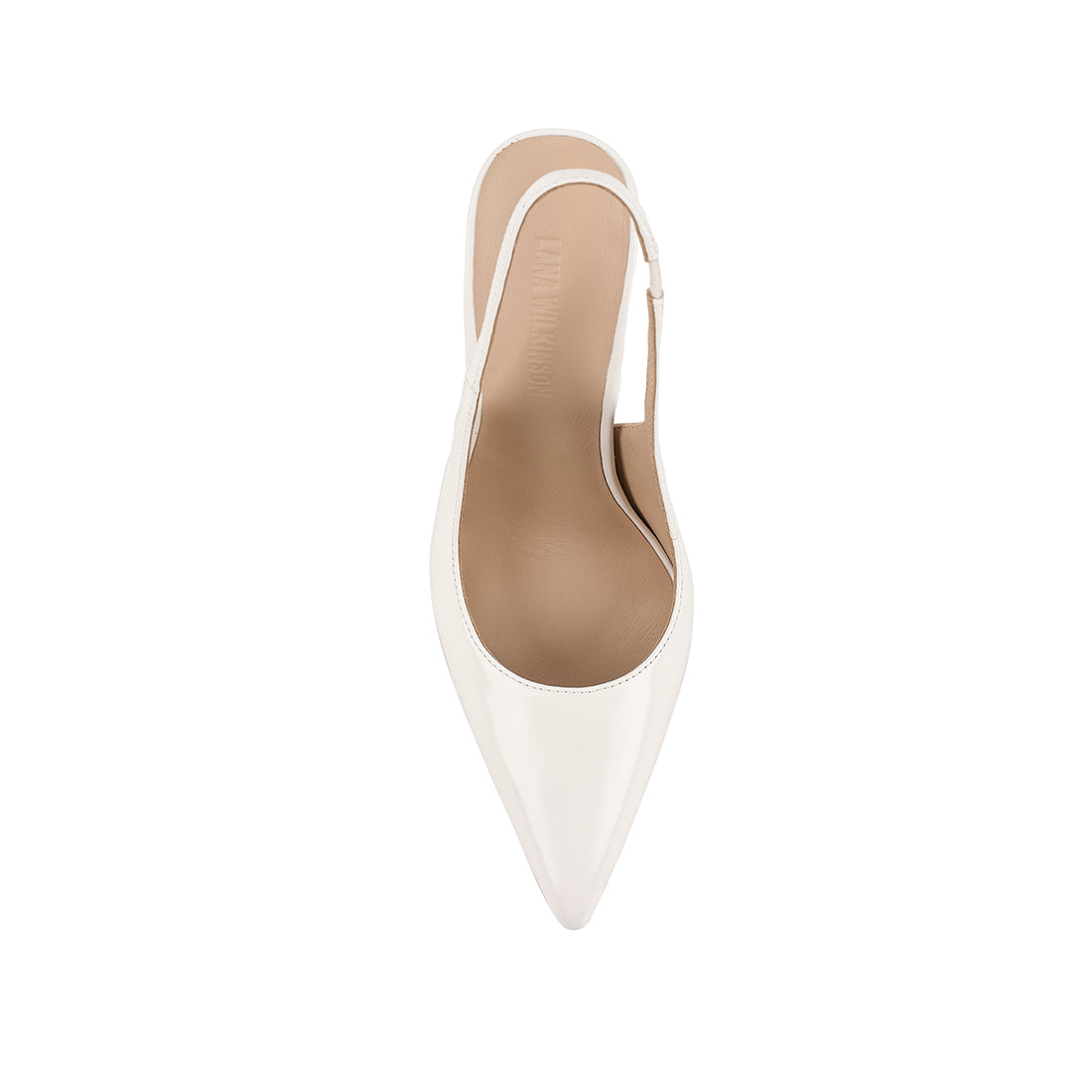 Charlize Pump White High-Shine Leather - Lana Wilkinson