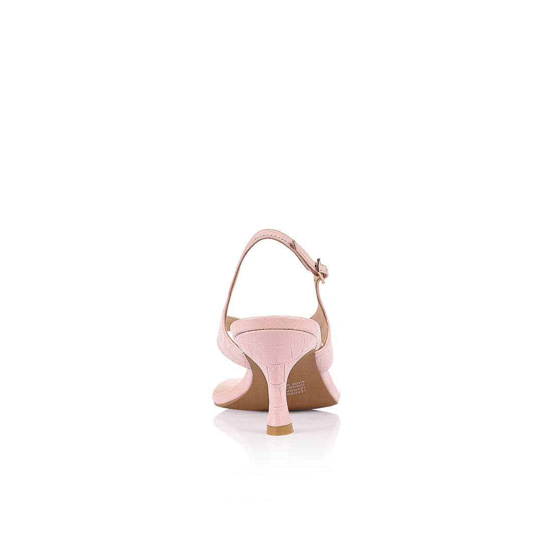 Christina Sandal Blush Croc Embossed - Lana Wilkinson