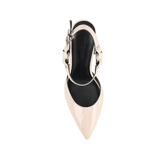 Dominique Pump Ivory Patent Leather - Lana Wilkinson Official