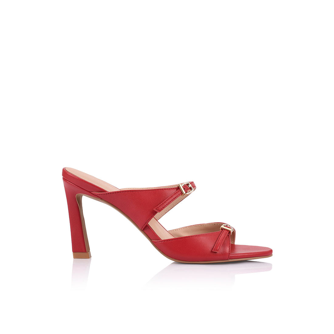 Edie Mule Red Leather - Lana Wilkinson