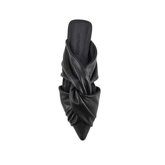 Eva Flat Black Leather - Lana Wilkinson