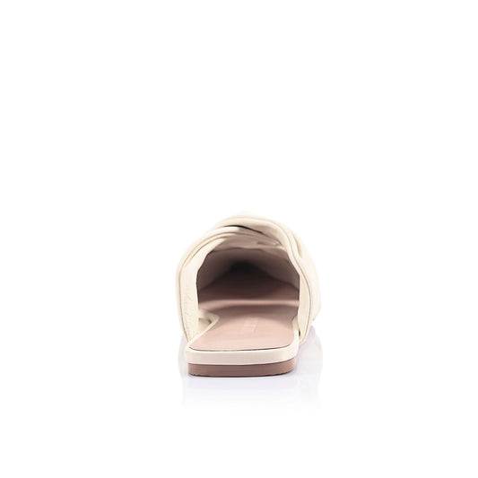 Eva Flat Ivory Leather - Lana Wilkinson