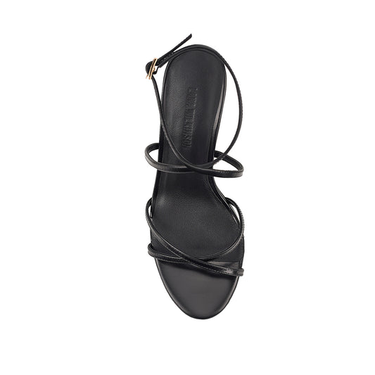 Garcelle Heel Black Leather - Lana Wilkinson