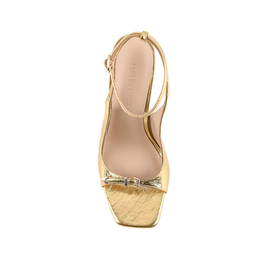 Goldie Sandal Gold Metallic Leather - Lana Wilkinson