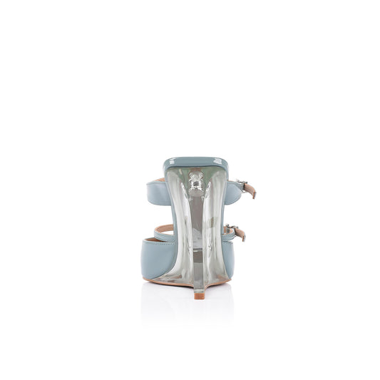 Gwen Wedge Lucite & Mint Patent - Lana Wilkinson Official