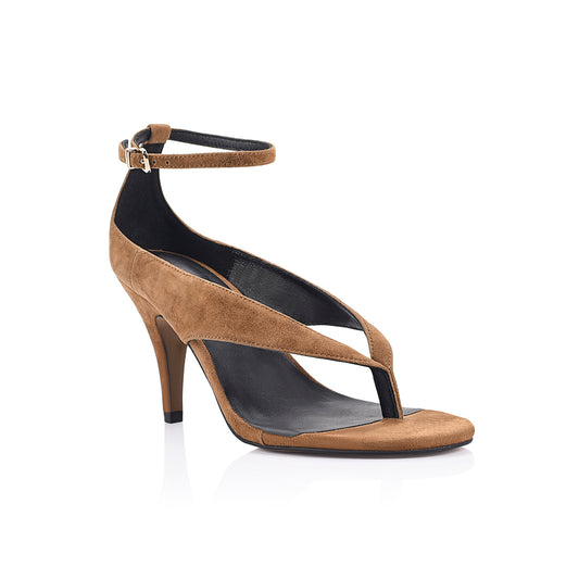 Hazel Sandal Beige Suede - Lana Wilkinson