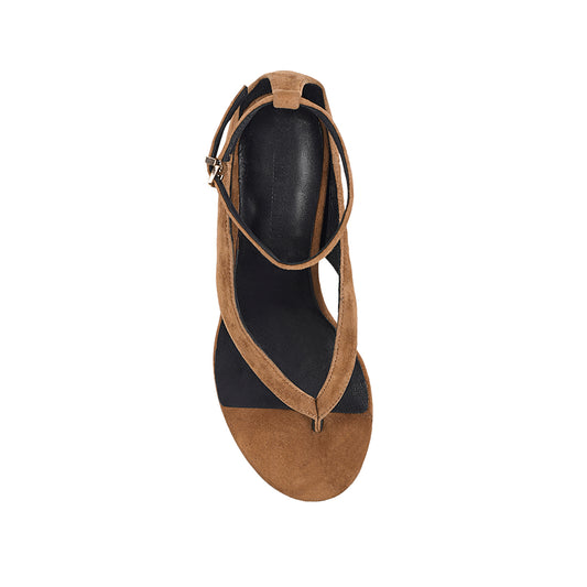 Hazel Sandal Beige Suede - Lana Wilkinson