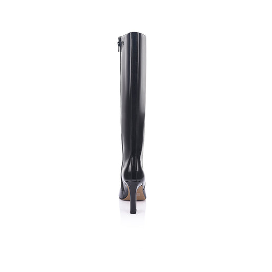 Hudson Boot Black High Shine Leather - Lana Wilkinson