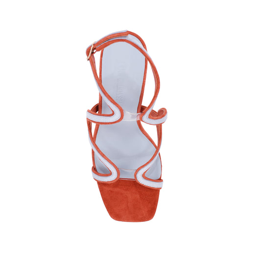 Jordan Sandal Clay & Blue Leather - Lana Wilkinson