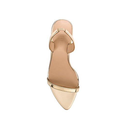 Clara Sandal Gold Metallic Leather - Lana Wilkinson